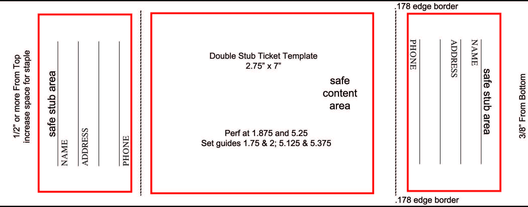 Double Stub Raffle Ticket Template