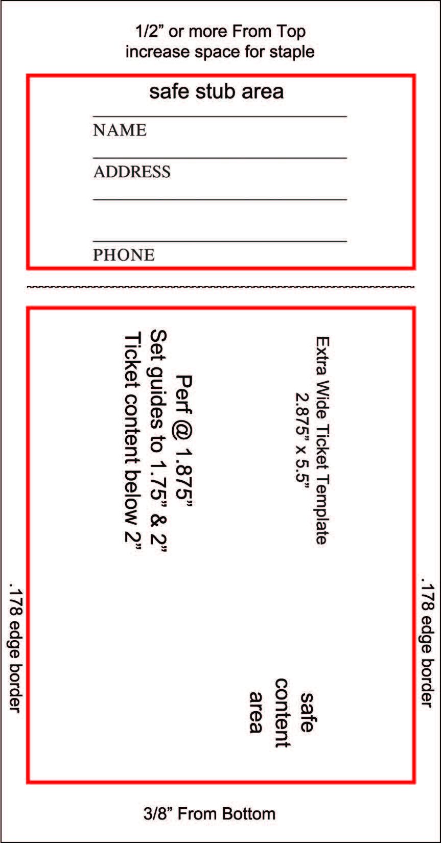 Extra Wide Raffle Ticket Template